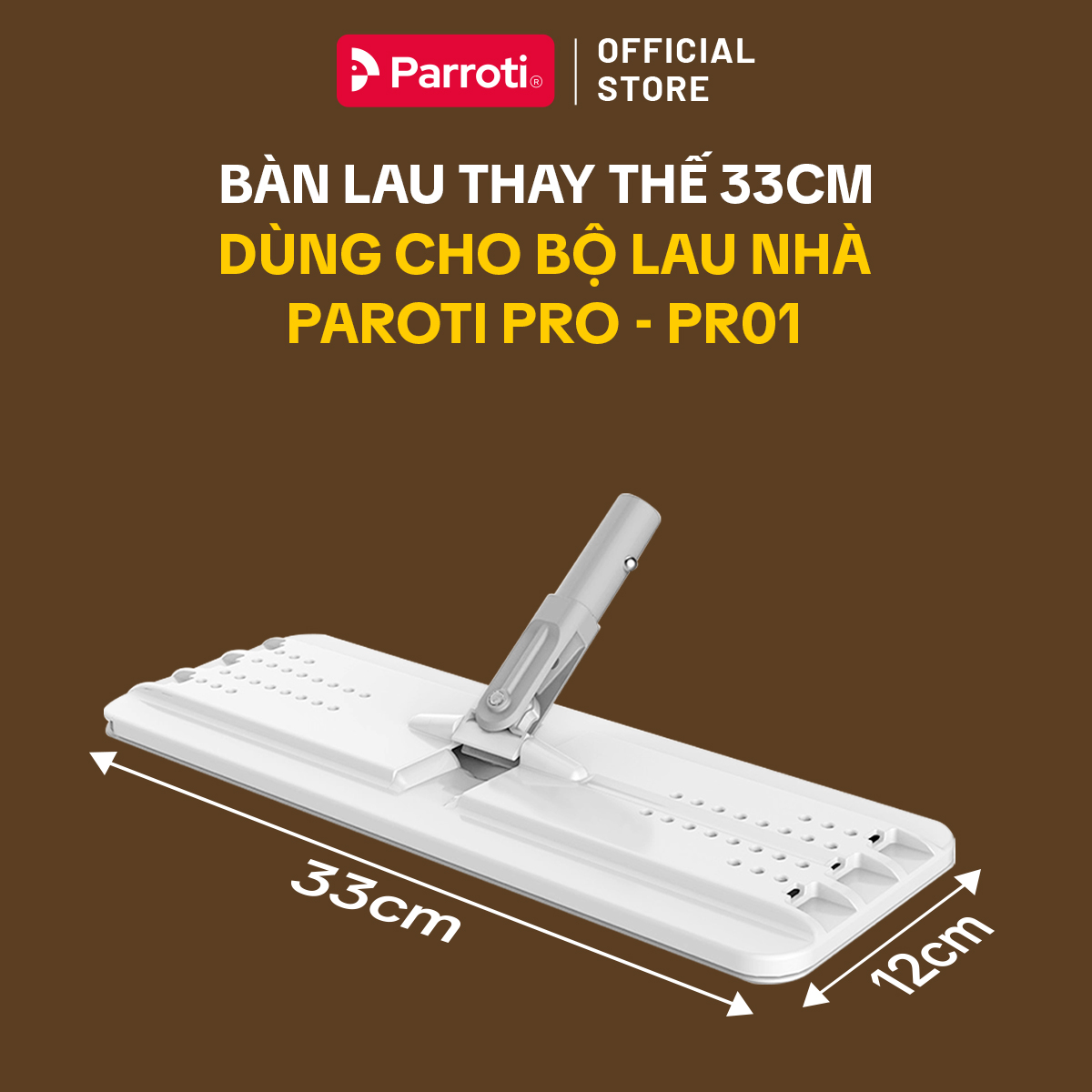 Bàn Lau Thay Thế 33cm Dùng Cho Bộ Lau Nhà Parrotti Pro - PR01