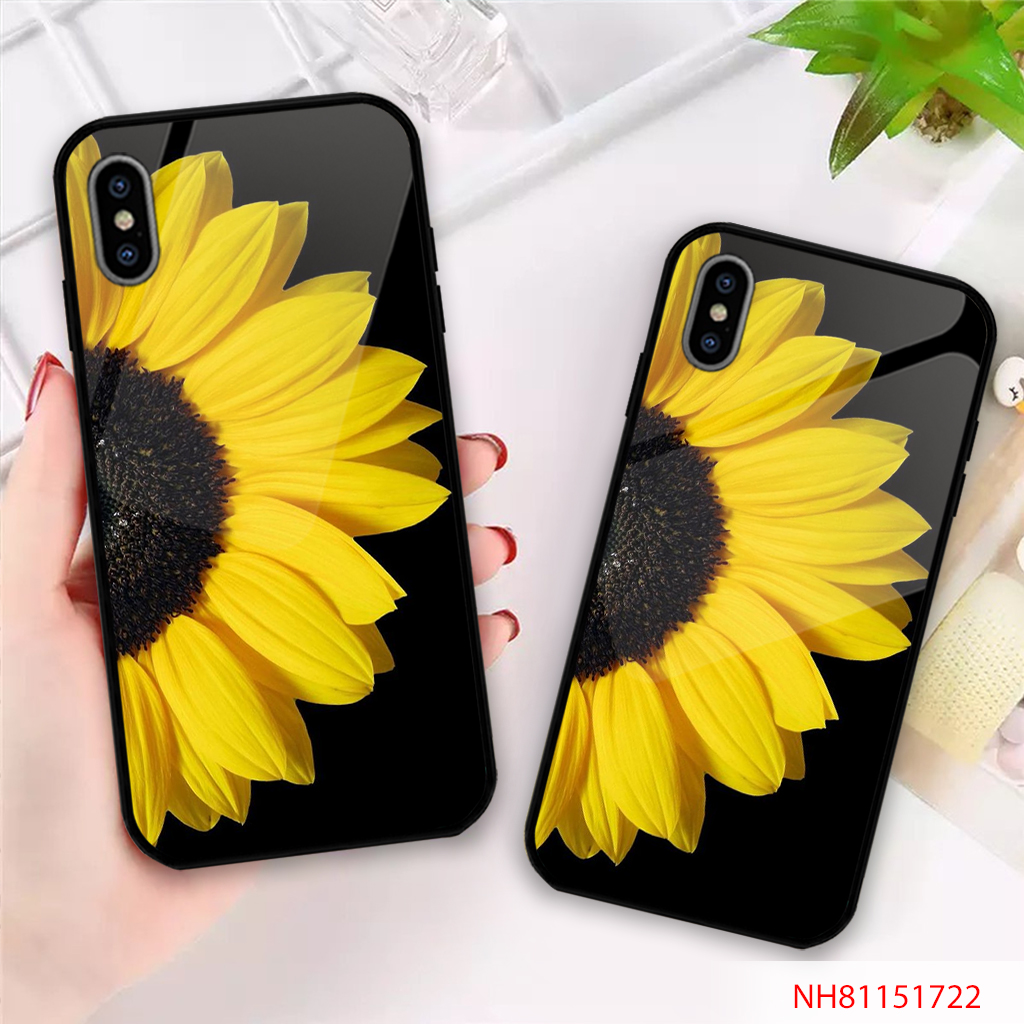 ỐP IPHONE, SAMSUNG TRÁNG GƯƠNG  HÌNH HOA HƯỚNG DƯƠNG NỬA BÔNG