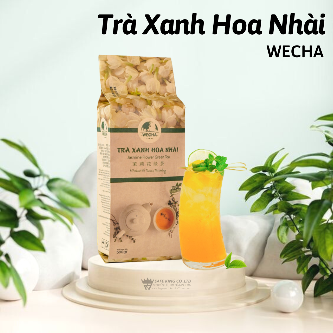 Trà xanh hoa nhài wecha 500gr tinh hoa trà việt