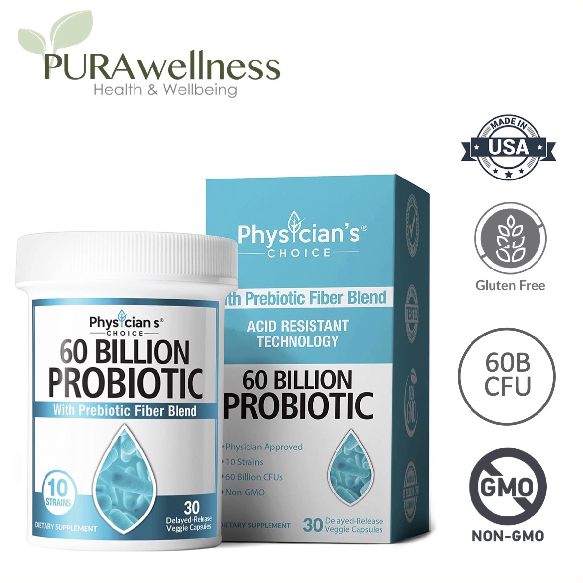 Viên Physician's Choice Probiotics 60 Billion CFU bổ sung 60tỷ lợi khuẩn tự nhiên 30 viên