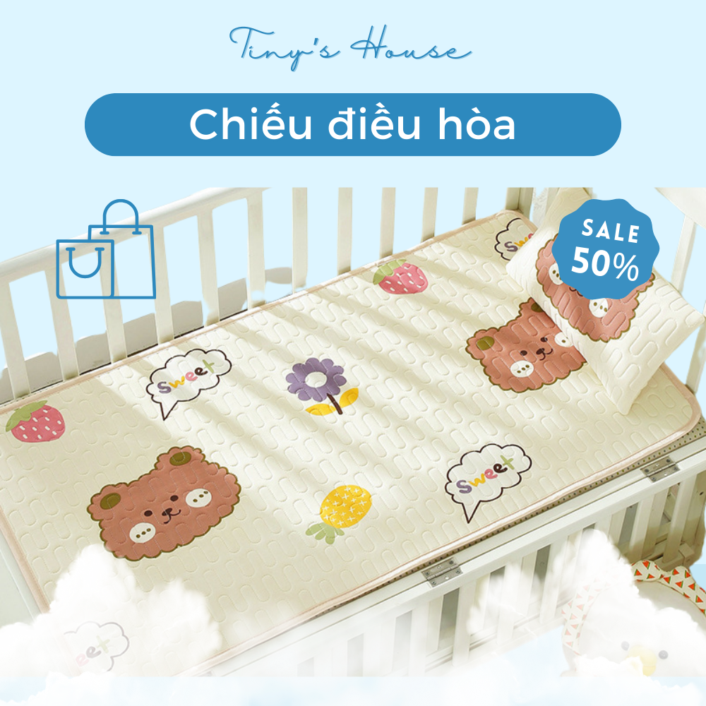 Chiếu Điều Hòa Cao Su Non Cho Bé Kháng Khuẩn Siêu Mát Chiếu Cao Su Non Cho Bé Sơ Sinh Giúp Bé Nằm Mát Lưng Ngủ Ngon 65x120 Cm Chất Liệu Cao Cấp Dễ Dàng Vệ Sinh