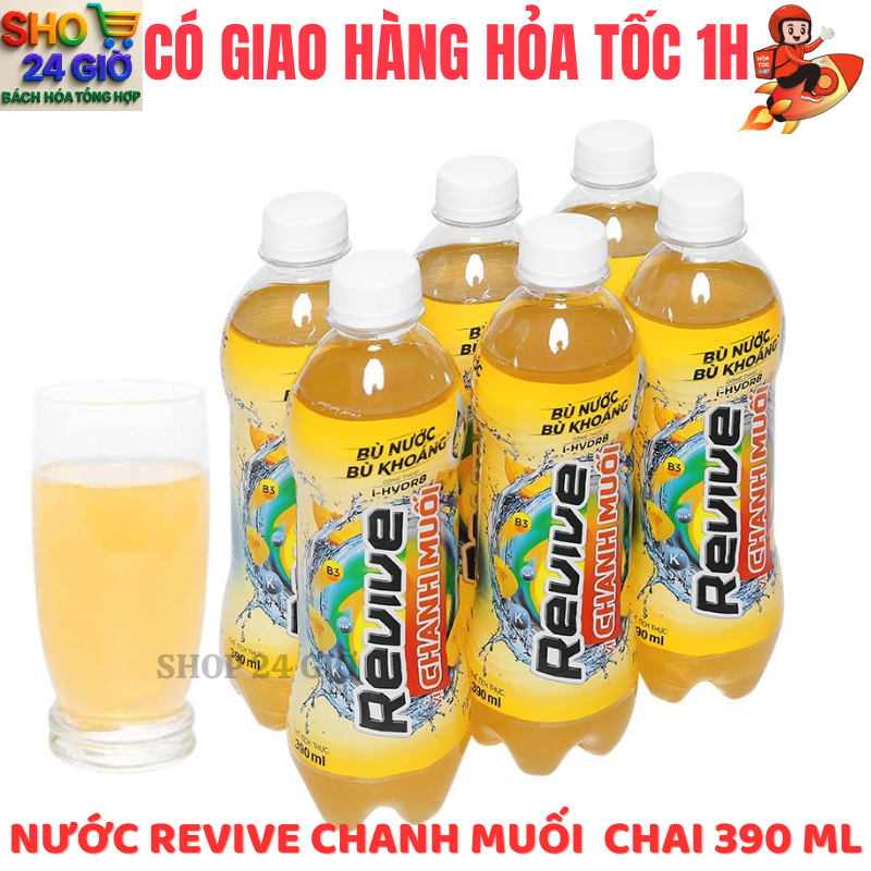 REVIVE Chanh Muối Bù Khoáng1 Lốc 6 Chai 390 Ml