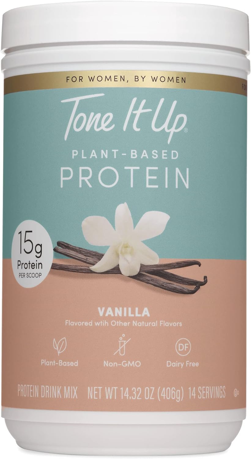 Thực phẩm bổ sung protein Tone It Up PLANT BASED PROTEIN VANILLA hương Vani giúp tóc, da, móng luôn tươi sáng 406g của Mỹ