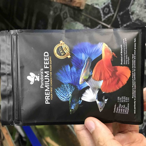 CÁM PANDORA PREMIUM BLACK 50G 100G - THỨC ĂN LOẠI TỐT CHO CÁ BẢY MÀU BETTA