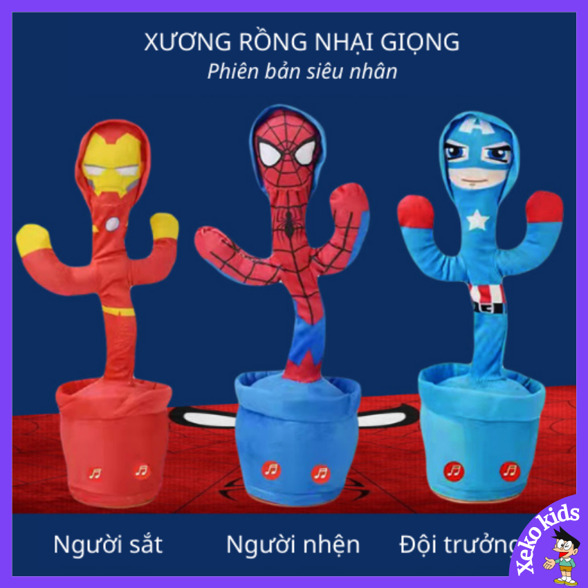 Xương rồng biết nói nhại giọng cực troll, nhảy múa, hát 120 bài hát Tiếng Việt phiên bản siêu nhân, pin sạc. Đồ chơi vui nhộn cho trẻ em, trẻ con, bé trai, bé gái