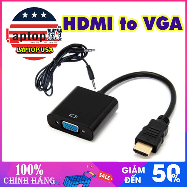 Dây cáp chuyển đổi từ hdmi sang vga cho máy chiếu hd,tv có audio