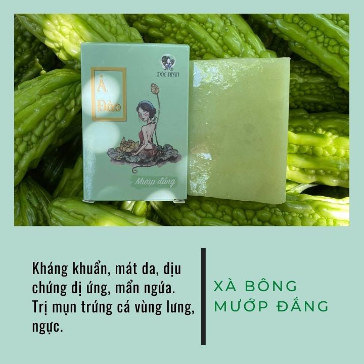 [100% THIÊN NHIÊN] Xà Bông Ả Đào Mướp Đắng Handmade Mộc Nhan Dành Cho Da Mụn, T.rị Viêm Chân Lông
