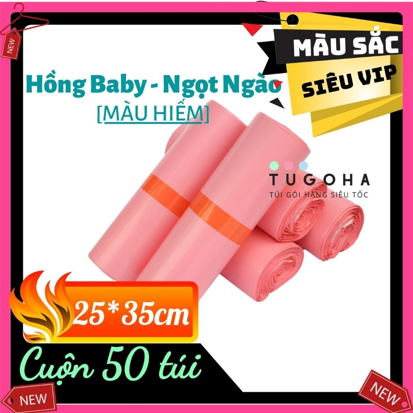 [SET 50 TÚI][25*35cm] Túi Gói Hàng TUGOHA, Siêu Tốc, Niêm phong, Tự dính + [TẶNG KÈM] 20 Phiếu Ship Siêu Kute [part1 - Màu Siêu Vip]