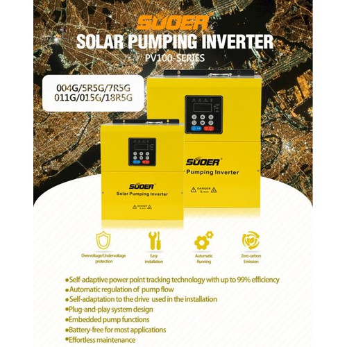 Biến tần bơm nước năng lượng mặt trời 7.5kw 380v - pv100-7r5g-4t