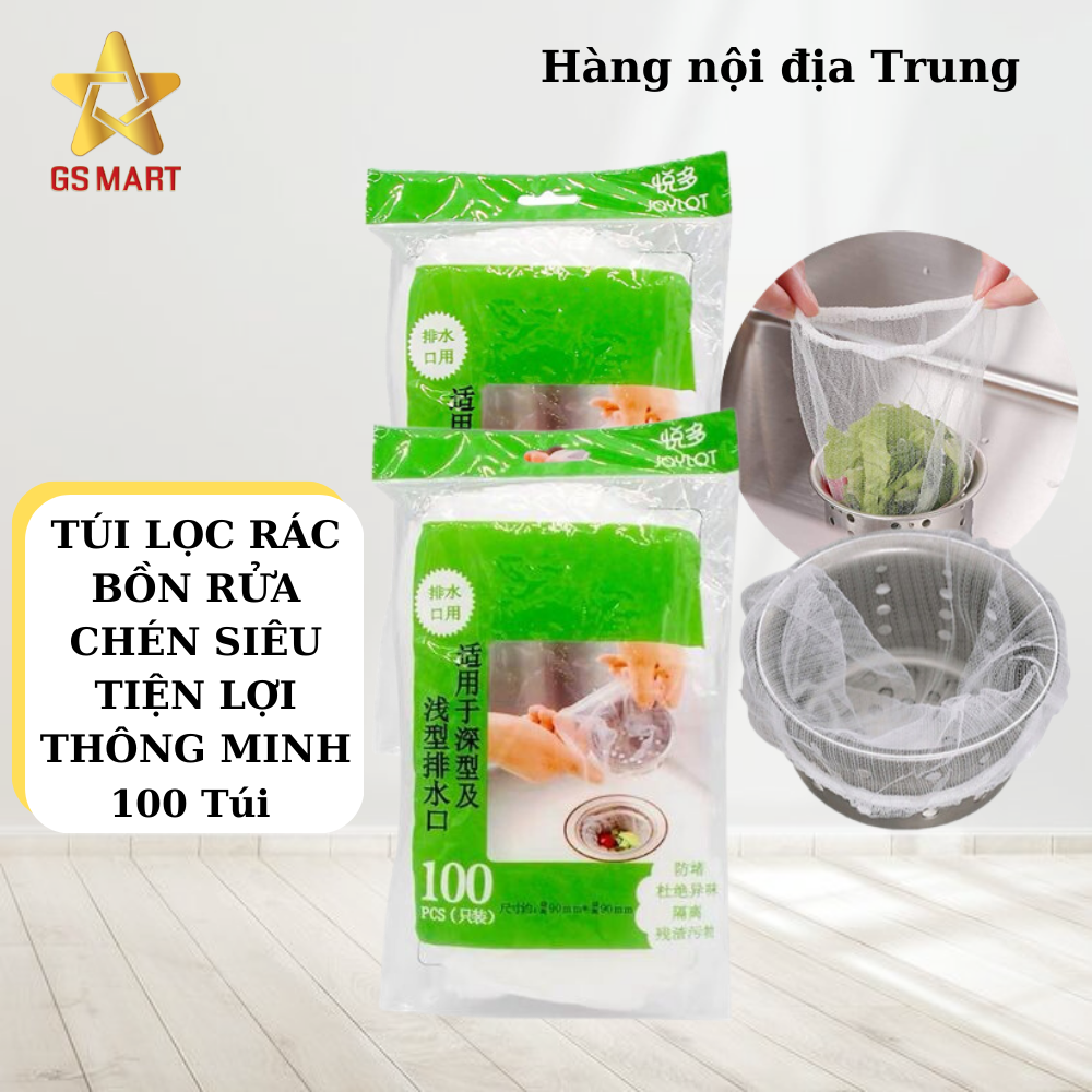 Combo 100 túi lọc rác bồn rửa chén bát, túi lưới lọc rác chậu rửa bát, bọc đựng rác bồn rửa bát siêu tiện lợi