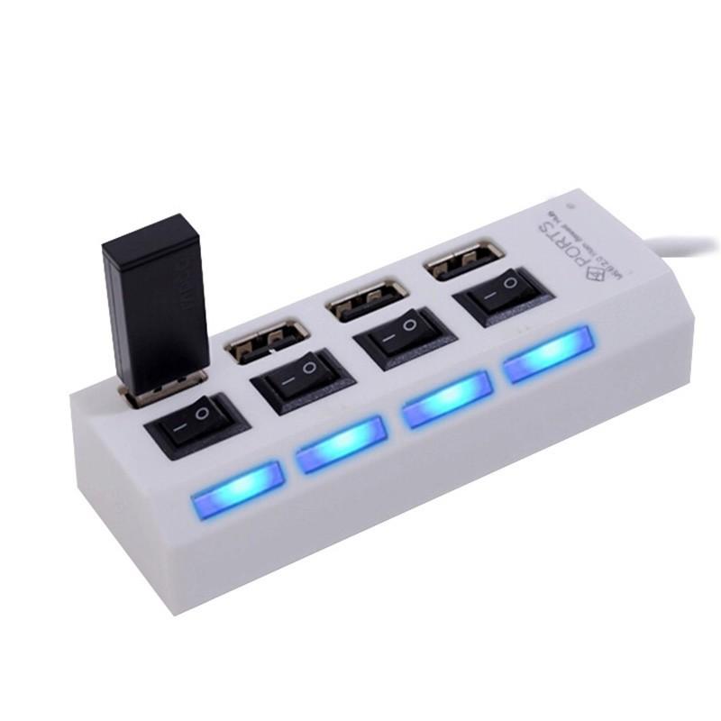 [HCM][SALE GIÁ GỐC] Bộ chia USB 4 cổng có công tắc USB 2.0 4 Port Super Hub Có đèn