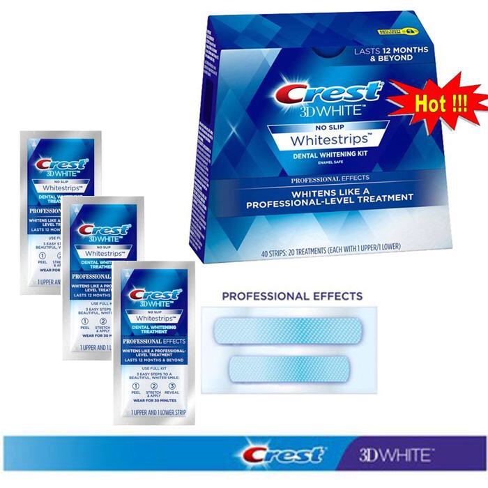 [HÀNG CHÍNH HÃNG] Full box Miếng dán răng Crest 3D White Professional Effects Liệu trình 20 ngày (40 miếng)