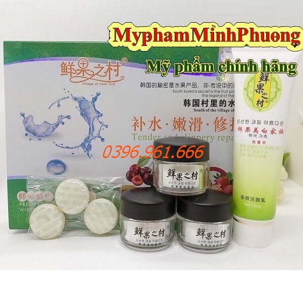 Bộ mỹ phẩm trắng da dechangkum chiết xuất hoa quả