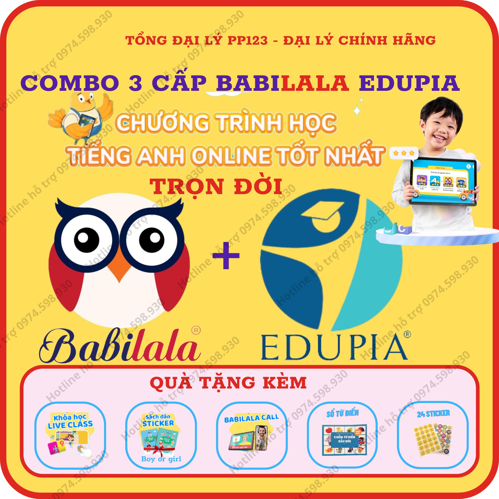 Combo babilala edupia trọn đời 3 cấp