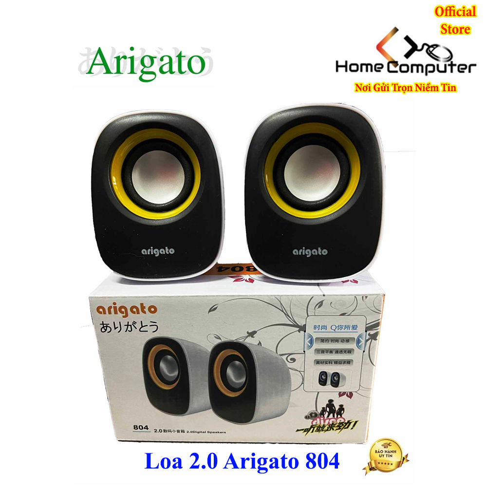Loa máy tính, loa vi tính 2.0 mini arigato 804 hàng chính hãng. âm thanh chất lượng