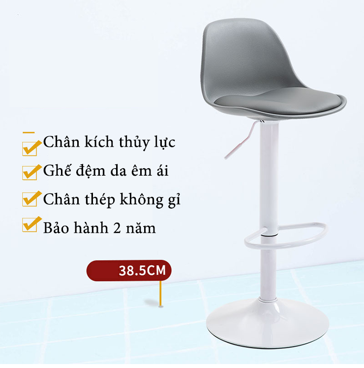 Ghế quầy Bar 05 - Ghế cafe chân thủy lực cao cấp , hàng nhập khẩu nguyên kiện , xuất VAT đầy đủ