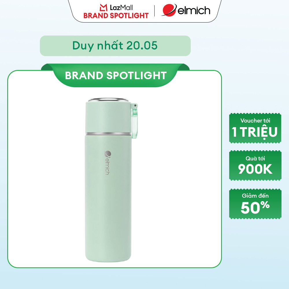 (MEGA 6.6)Bình giữ nhiệt inox 316 Elmich EL8315 dung tích 480ml