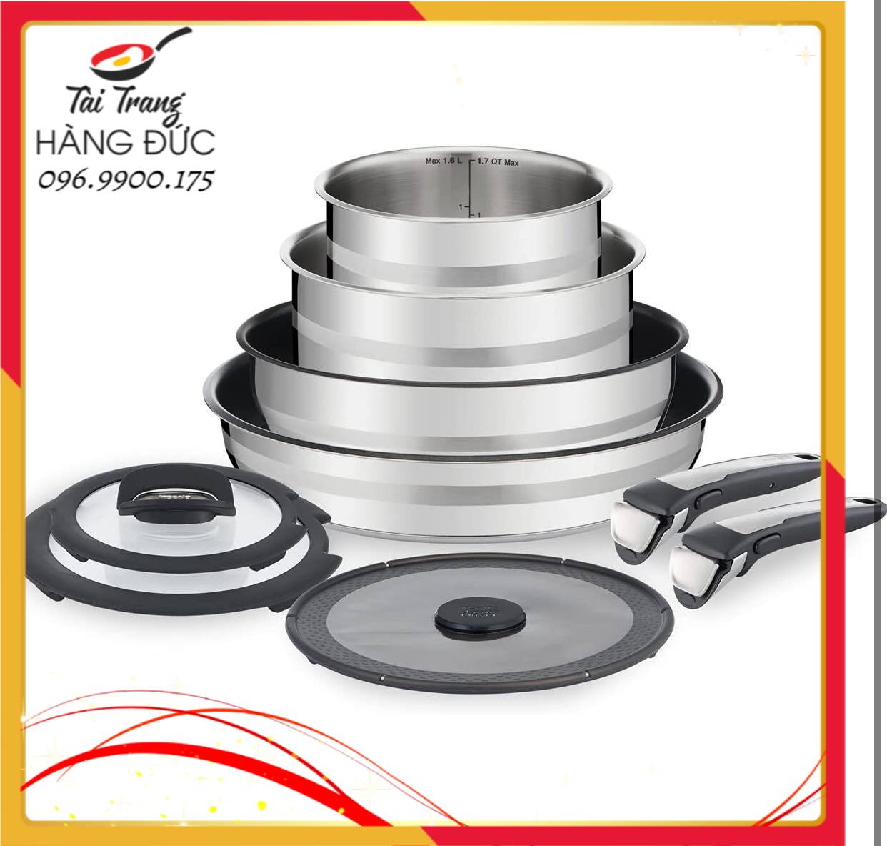 Bộ nồi chảo 9 món tefal ingenio jamie oliver l95691 sản xuất tại pháp - tài trang hàng đức