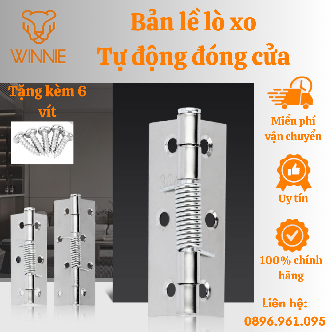 Bản lề lò xo inox 304 tự động đóng cửa khi mở - Bản lề đóng cửa thông minh