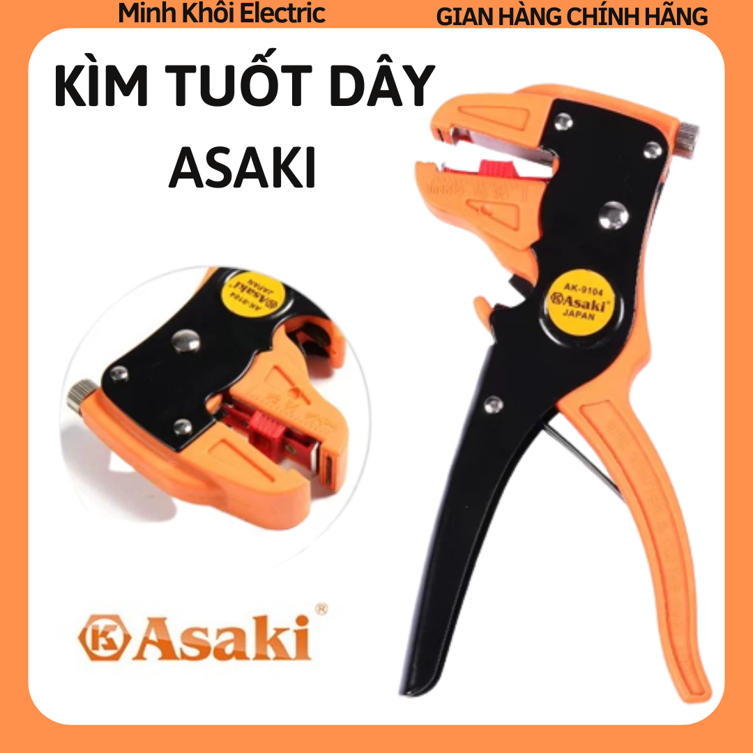 Kìm tuốt dây điện mỏ quạ Asaki AK-9104, kềm tuốt dây mỏ vịt, kìm tuốt dây điện ngang, kìm cắt dây