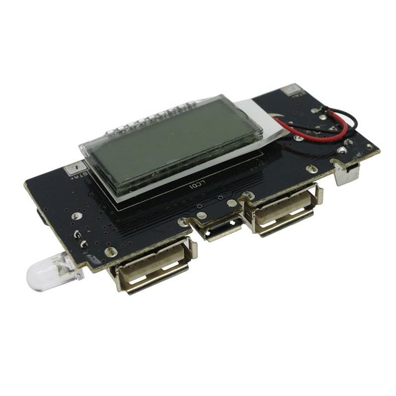 Mạch sạc pin dự phòng 2 cổng usb hiển thị lcd