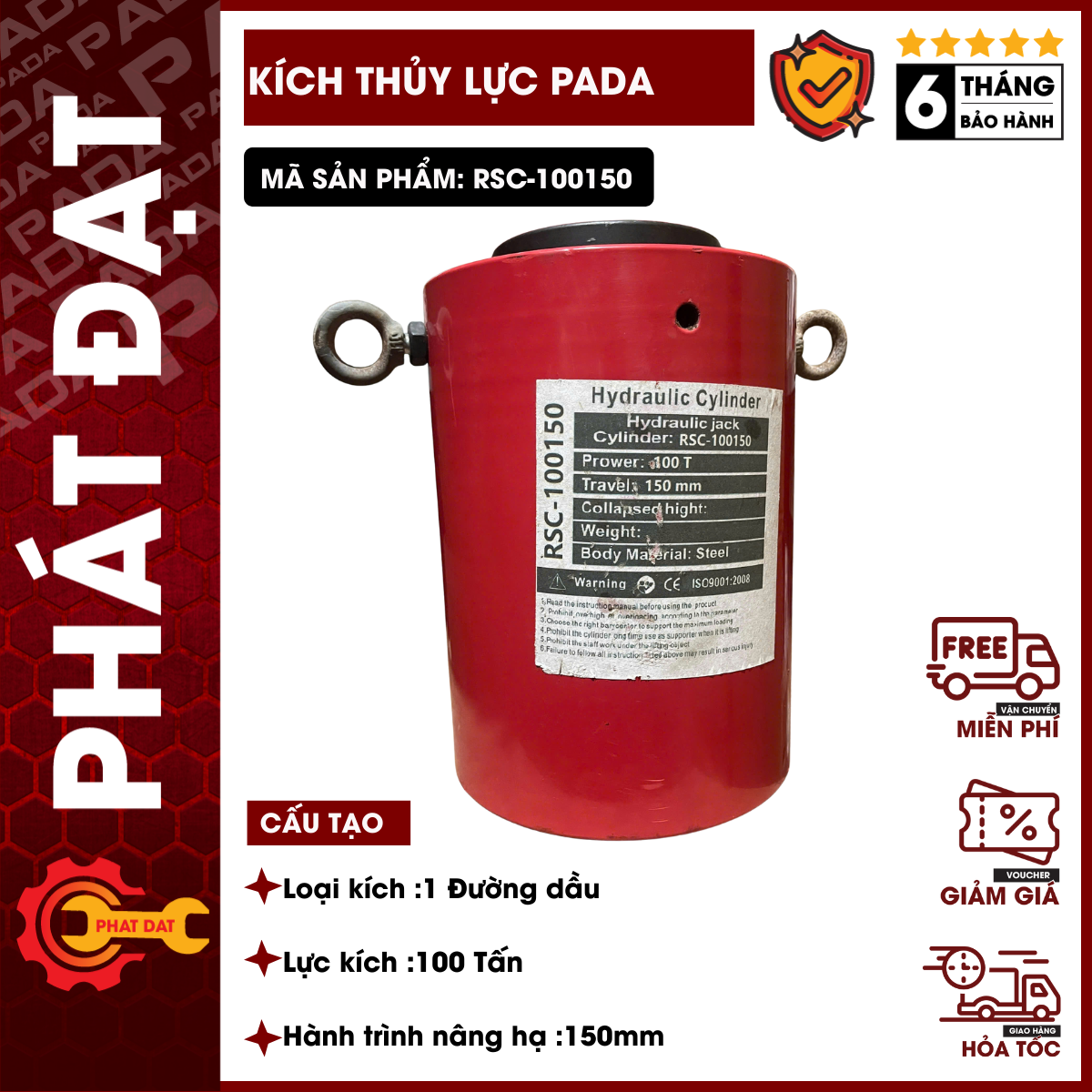 Pada Rsc-100150 Hydraulic Jack Giá 7,500,000 Đồng*Miễn phí vận chuyển