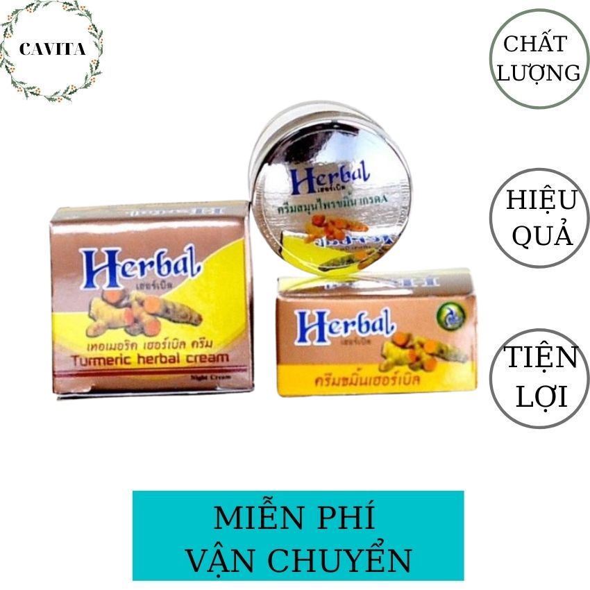 [Freeship] Kem Nghệ Giảm Mụn Thâm Nám Làm Đẹp Da Herbal 5g Thái Lan CAVITA giúp da trắng sáng, mịn màng, khỏe khoắn, ngăn ngừa lão hóa, mụn cho nam và nữ