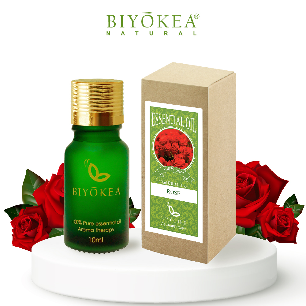 Tinh Dầu Hoa Hồng Thiên Nhiên Biyokea Nguyên Chất Xông Phòng Thư Giãn