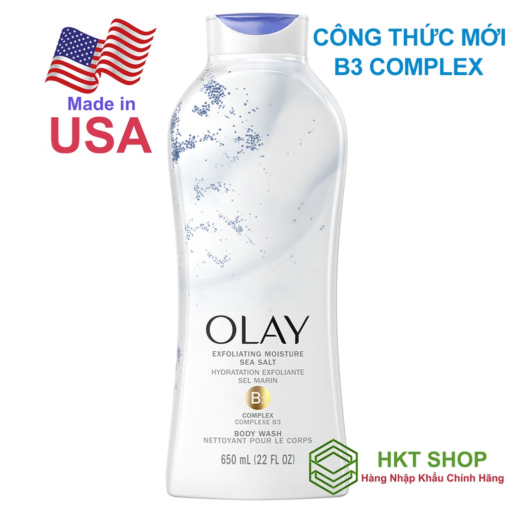 Mẫu mới sữa tắm olay hạt muối biển 650ml - nhập khẩu từ mỹ giá tốt