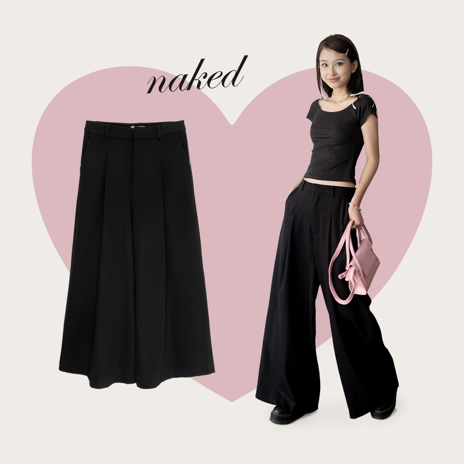 Quần ống siêu rộng dáng dài NAKED by V - Wideleg Trousers
