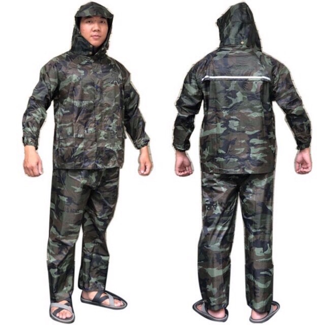 Bộ đồ áo mưa lính - ảnh thật
