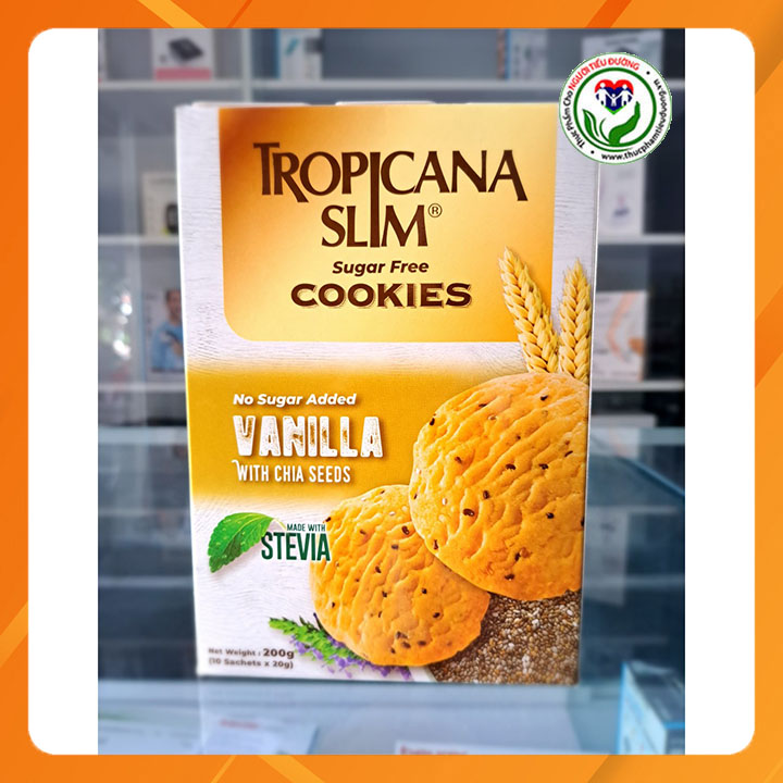 [HCM][Chính hãng] Bánh quy ăn kiêng Tropicana Slim Vani 200g (10 x 20g) tốt cho người ăn kiêng tiểu đường