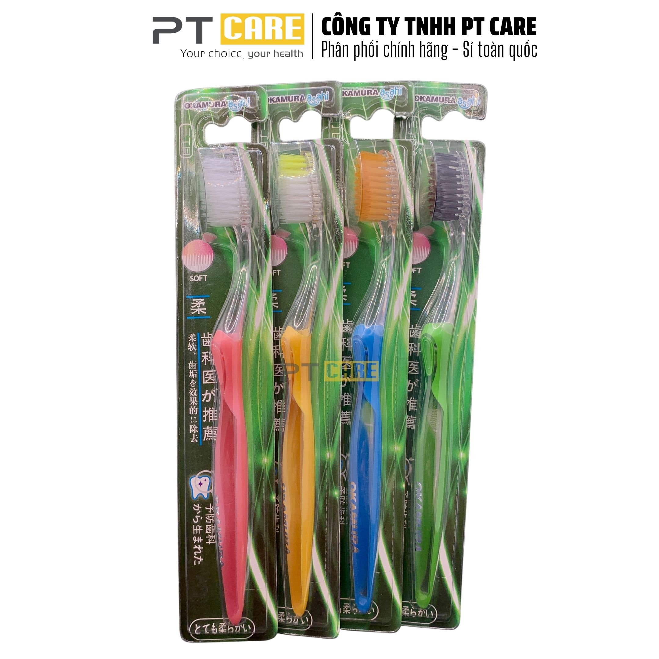 Pt care | bàn chải đánh răng người lớn okamura asahi type a b c d chất lượng nhật bản