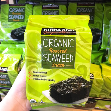 Rong biển sấy khô ăn liền Kirkland Organic Seaweed 17g