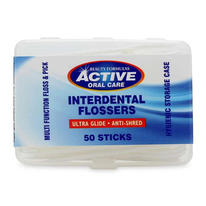 Tăm chỉ nha khoa Beauty Formulas Active Oral care Interdental Flossers - hộp 50 cái