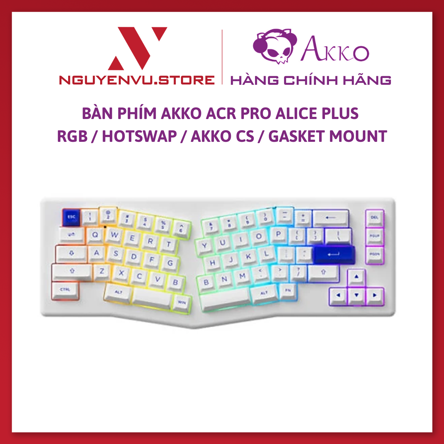 Akko ACR pro Alice plus keyboard spray painted white RGB hotfix Akko