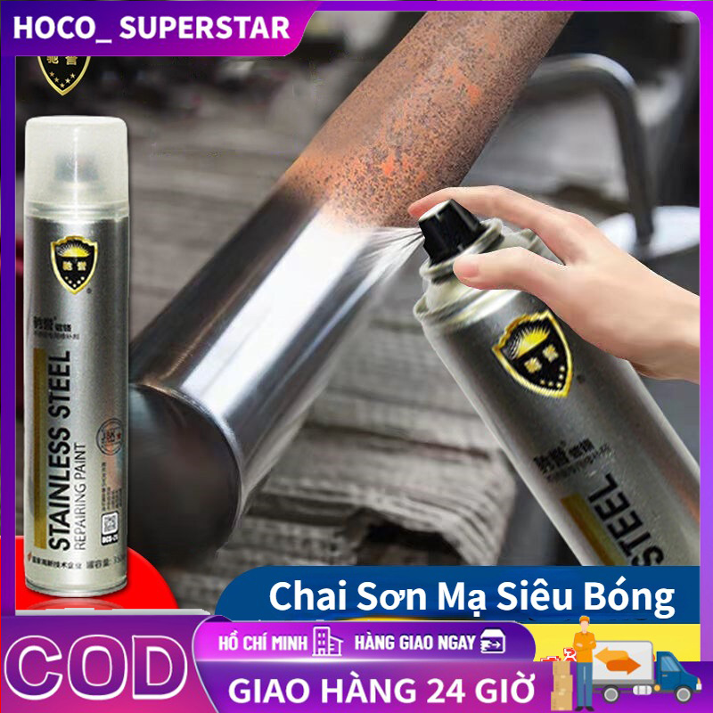 Sơn Bạc Mạ Crom Sơn Xịt Mạ Chrome Sáng Bóng 350ml - Chai Sơn Mạ Siêu Bóng-Sơn xe