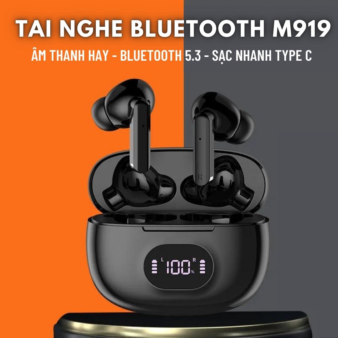 Tai nghe không dây TWS Air Pro M919 MAX Chống Nước Có Micro Pin Trâu Âm thanh vòm Bass căng Bluetooth 5.3 Tai nghe chơi game không delay