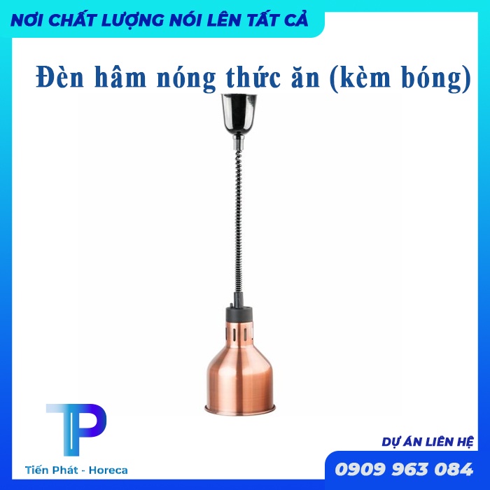 Đèn hâm nóng thức ăn buffet - màu đồng