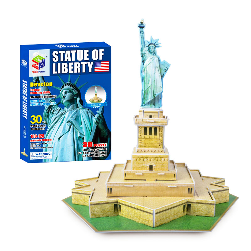 Mô hình giấy 3d - 9701 - mô hình giấy 3d magic puzzle: tượng nữ thần tự do g268-20