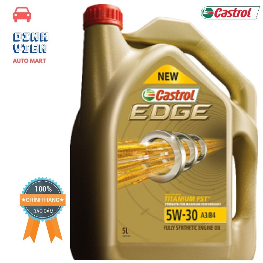 [HCM][ CAO CẤP] Dầu động cơ công nghệ tổng hợp toàn phần CASTROL EDGE 5W-30 A3/B4 (5 lít) NHẬP KHẨU