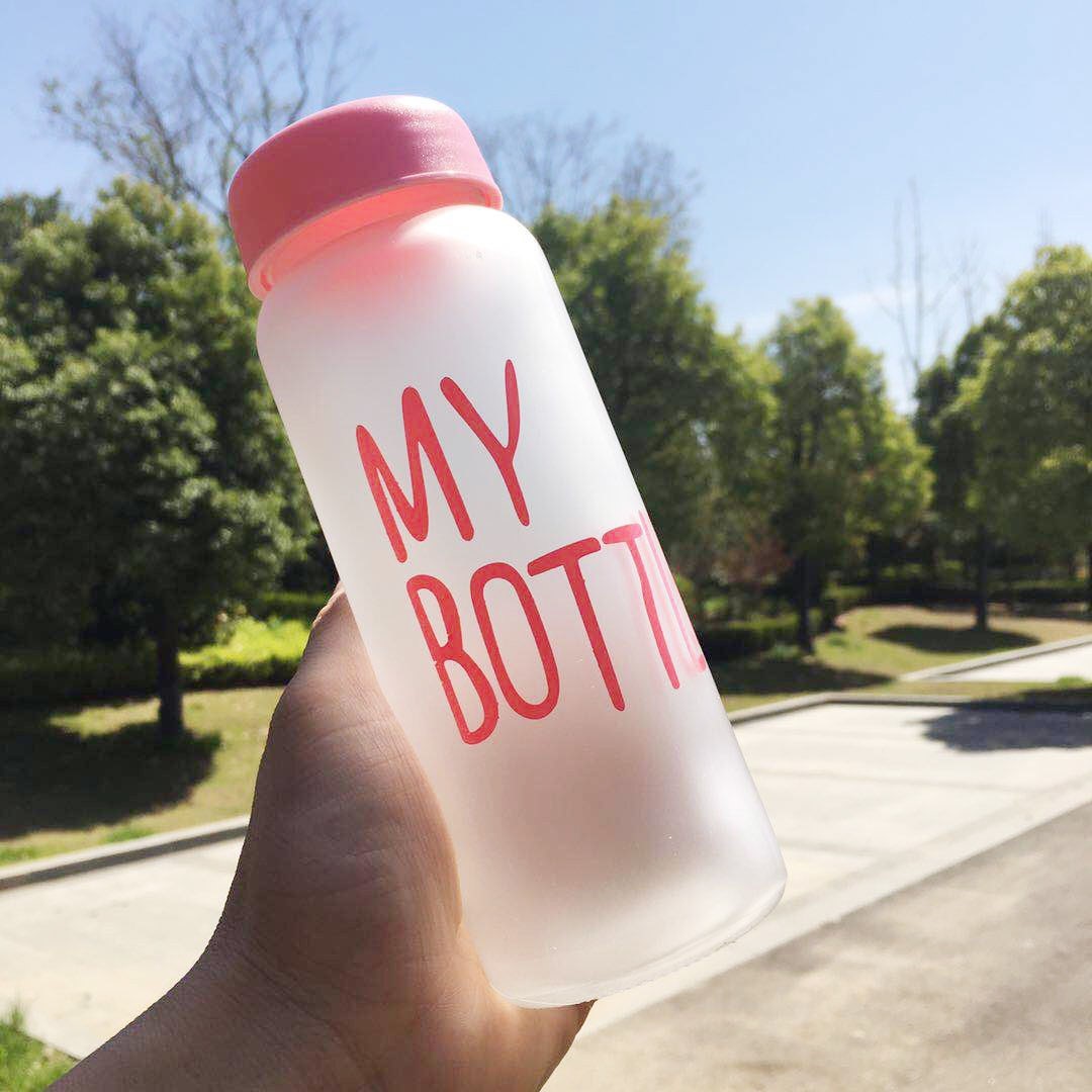 [BAO ĐẸP] Bình Nước Thủy Tinh In Chữ My Bottle Nhiều Màu 420ml (giao màu ngẫu nhiên), bình đựng nước giá rẻ