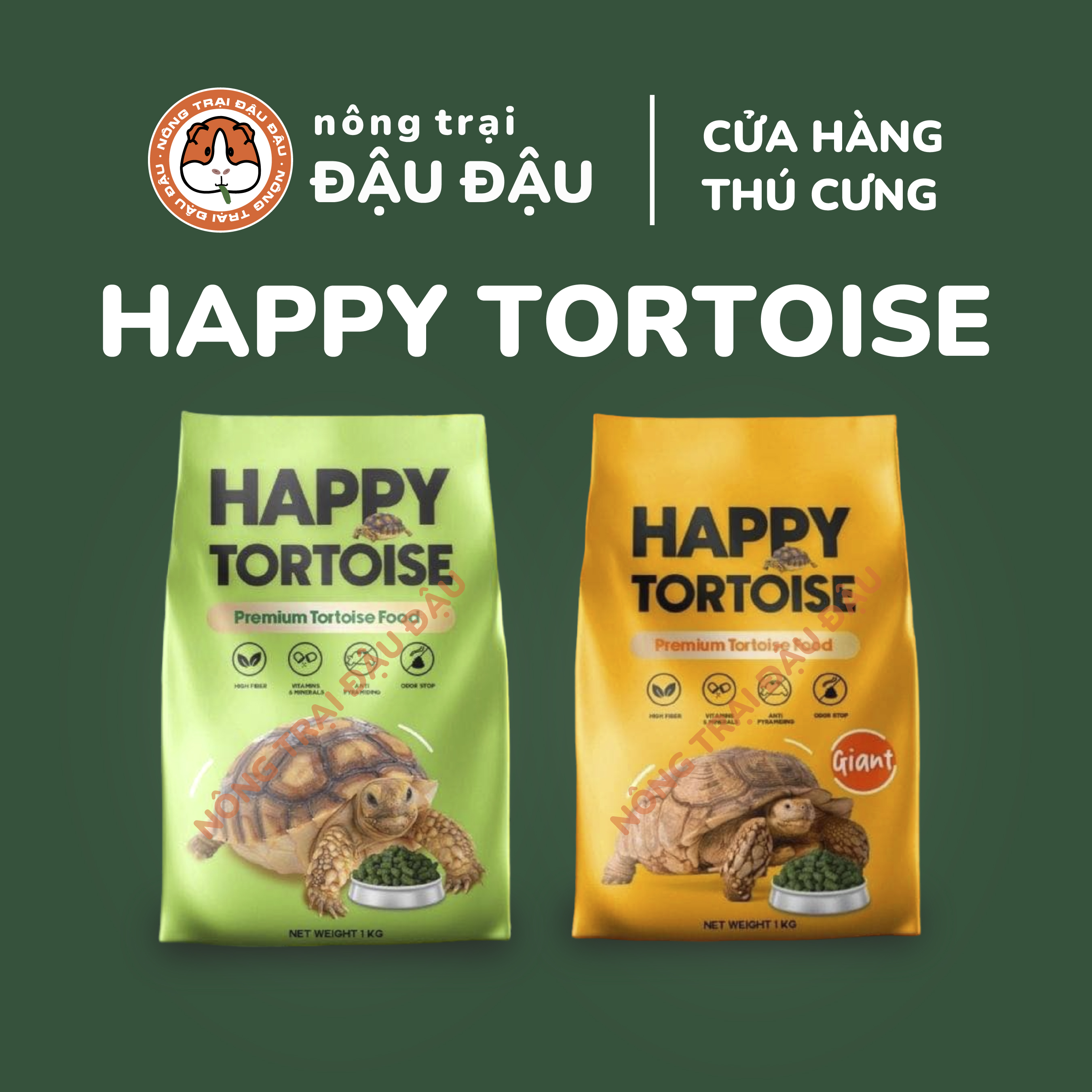 Thức Ăn Cho Rùa Cạn Happy Tortoise Giàu Chất Xơ 1kg