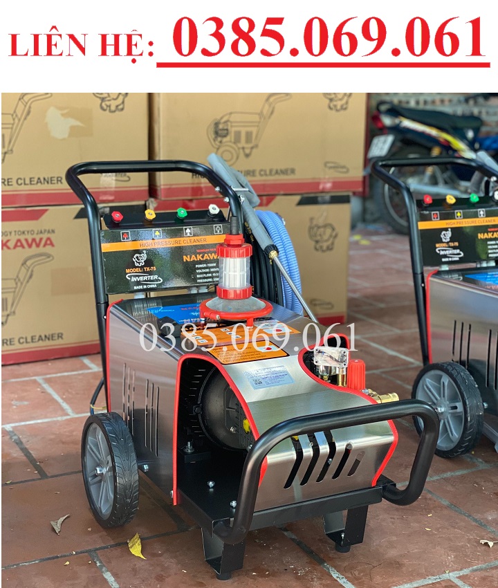 Máy rửa xe cao áp 7.5kw nakawa 3500 psi 3 pha tx-75 - lỗi 1 đổi 1