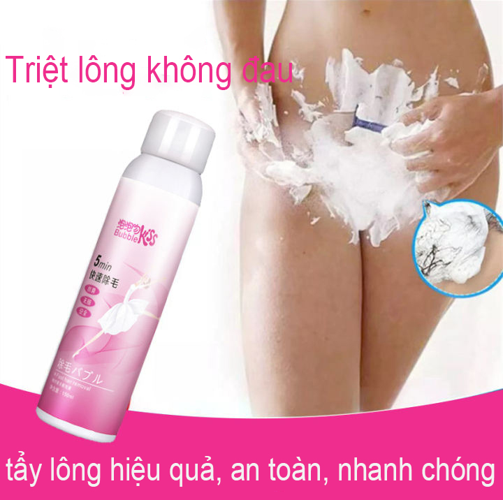 Kem Tẩy Lông Dạng Xịt 150ml hiệu quả sau 8 phút, Dịu Nhẹ Không Đau, chai xịt tẩy triệt lông nách, chân, tay, vùng kín nhanh chóng tiện lợi.
