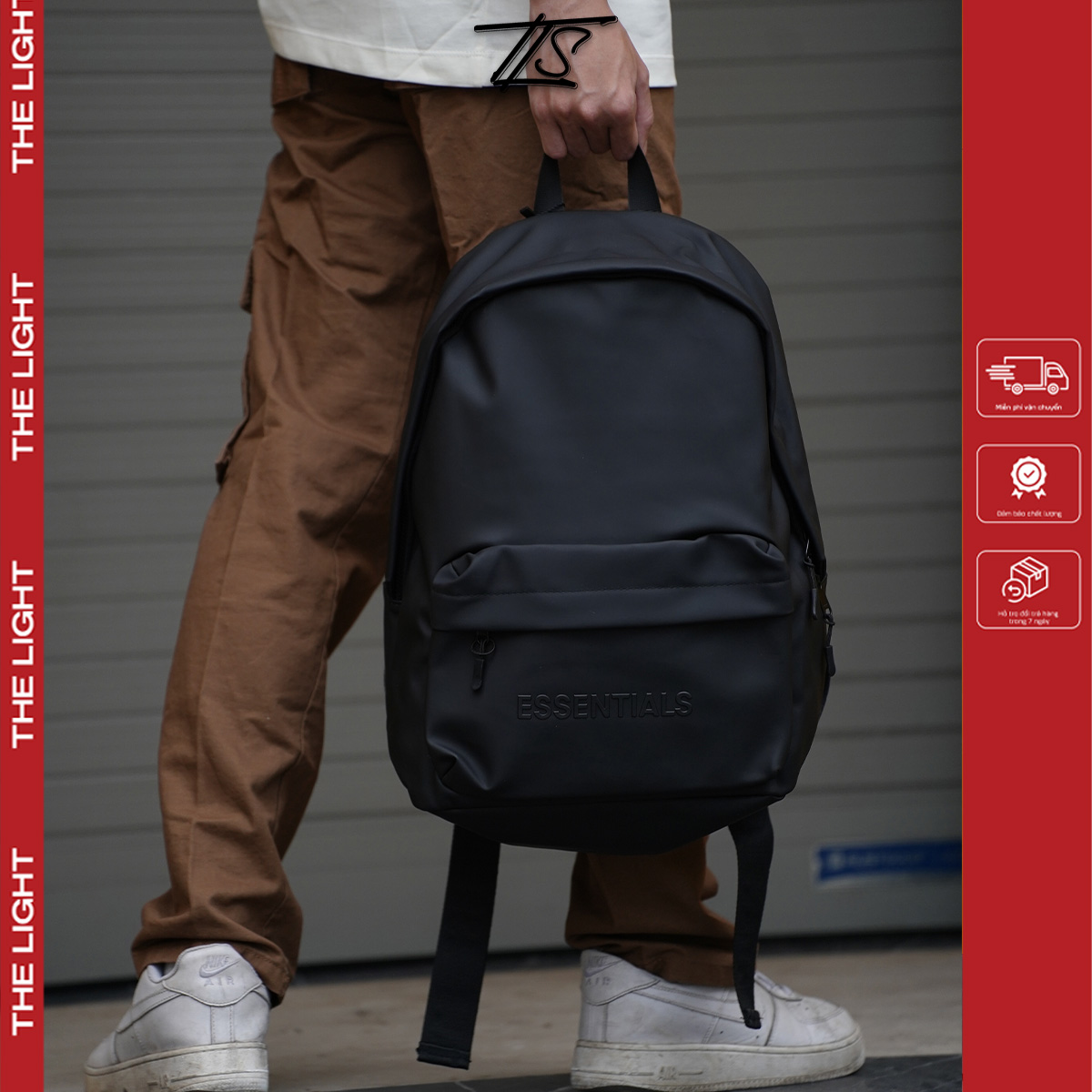 Balo FEAR OF GOD FOG Essentials chất liệu da cao cấp, balo học sinh sinh viên thời trang streetwear