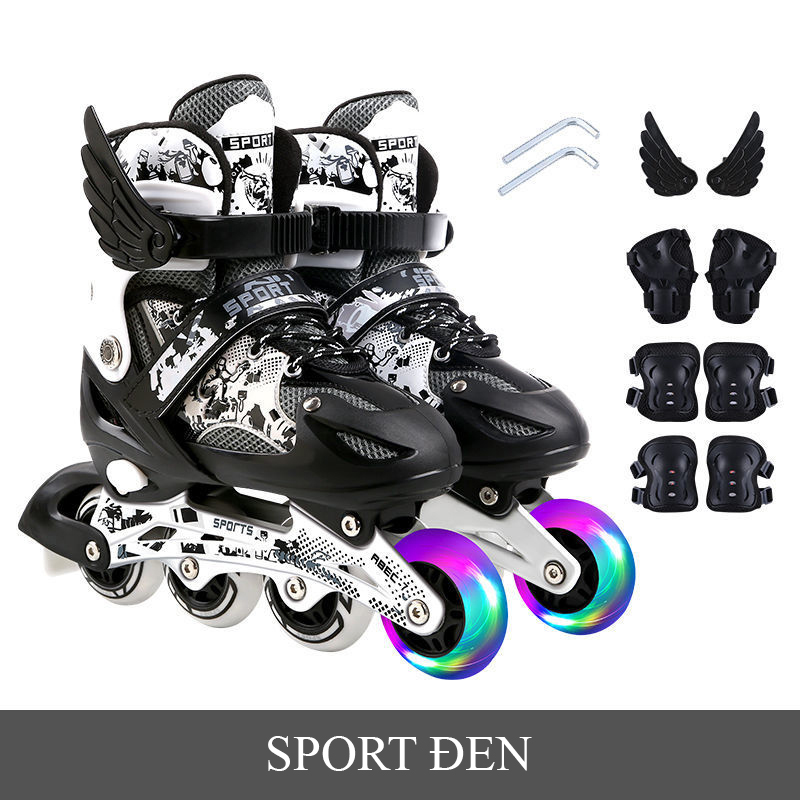 Giày trượt patin bánh phát sáng cao cấp - Tặng kèm bảo vệ tay chân