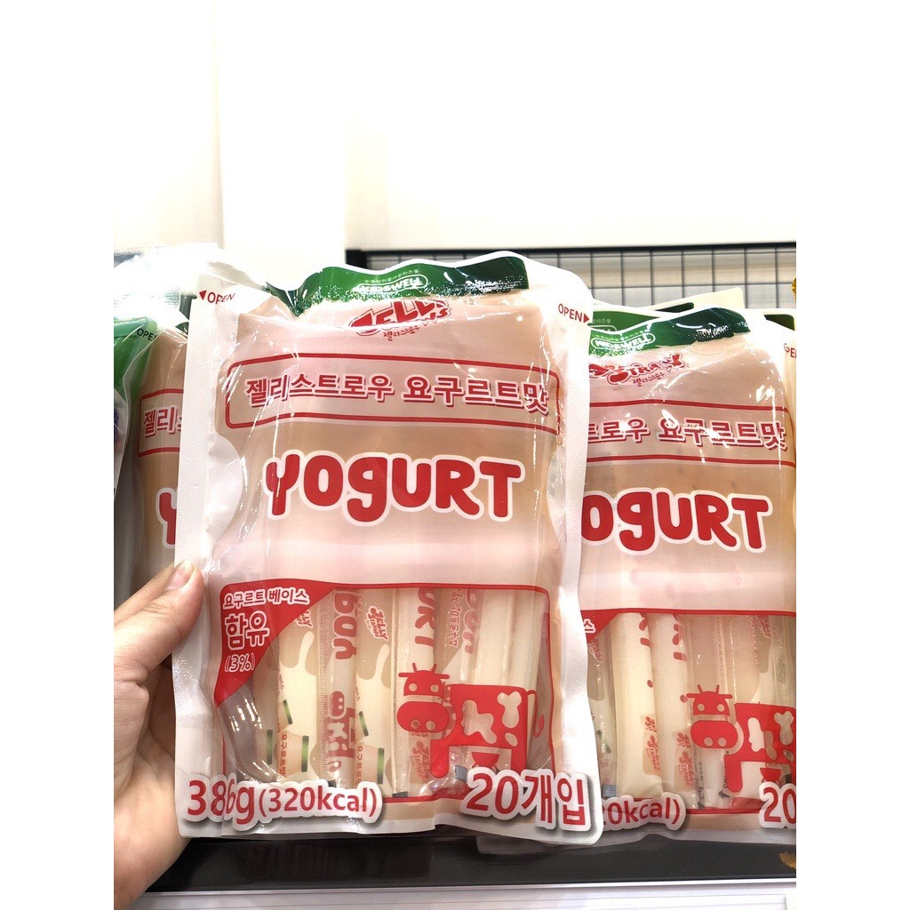 Thạch Que Sữa Chua Kidswell Jelly Straws Yogurt 386G Túi 20 Cây
