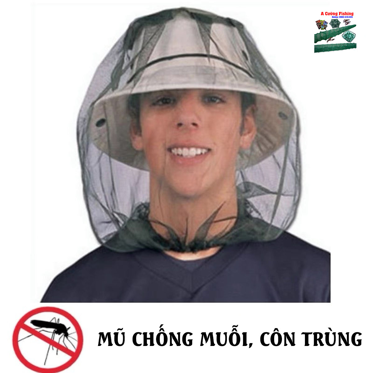 Mũ câu cá ngoài trời, mũ lưới chống muỗi chống côn trùng mũ chống côn trùng ong cắm trại mạng che nắng mũ chống ong thoáng khí sunshadehead lưới bảo vệ mặt