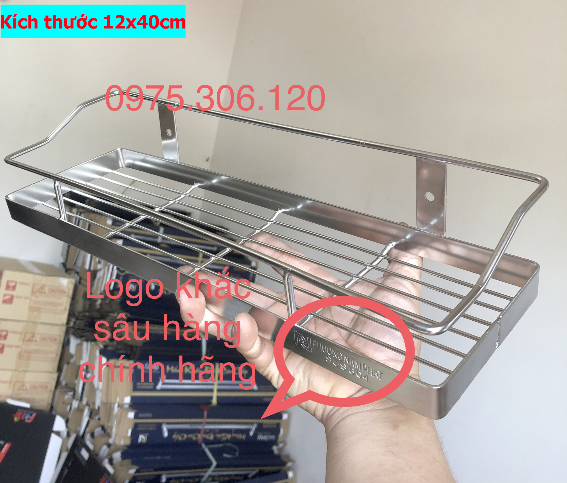 [HCM]Kệ Thẳng Đựng GIA VỊ Trong nhà bếp vít tường KỆ THẲNG 1 TẦNG LƯỚI kích thước 12x40cm hàng đặt xưởng tăm to nặng dày inox chuẩn không han gỉ khác hàng chợ